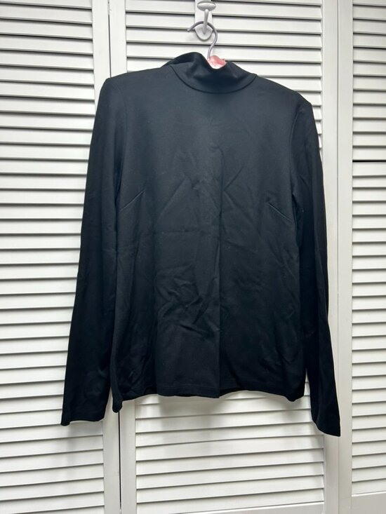 Kate Spade Tops - Kate Spade Black Mock Neck Top Gold Back Zipper Size 6